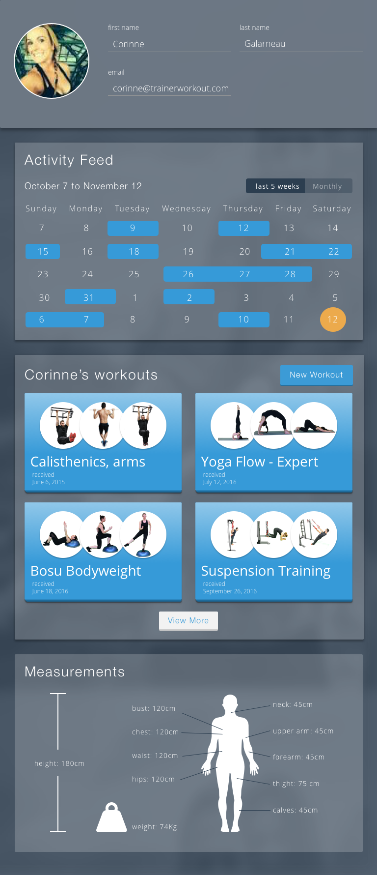 Trainer Workout - Ipad App